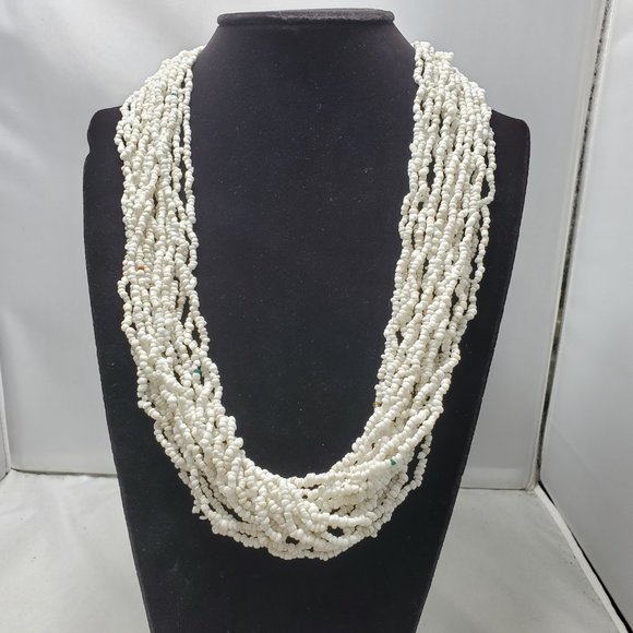 Signature white seed bead multi strand necklace 16 strand - Picture 1 of 4
